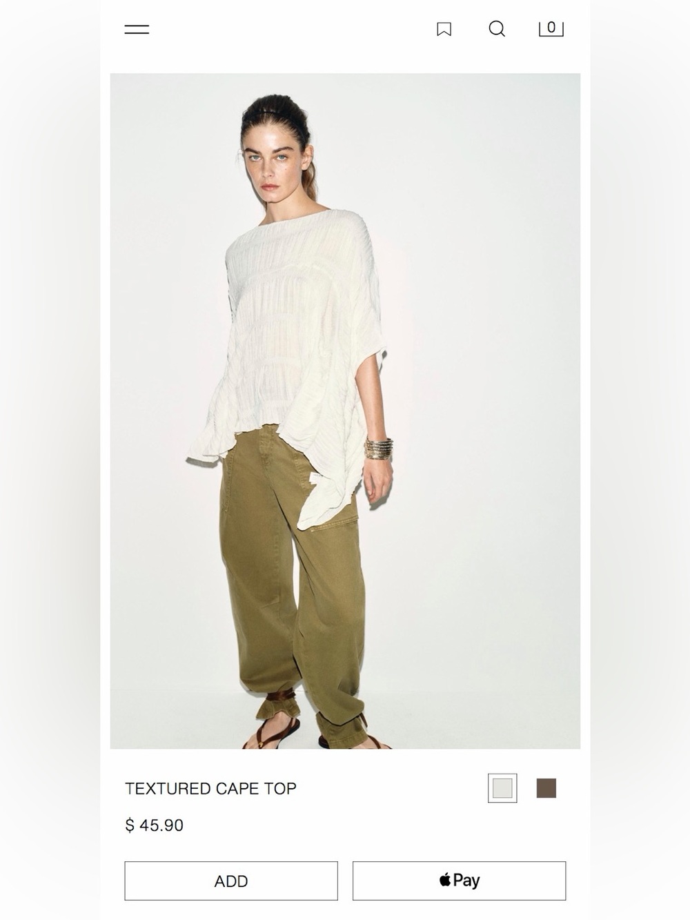 ISO Zara Textured Cape Top Xs